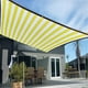 thumbnail image 1 of Malla de sombra para exteriores, pérgola y patio trasero con protección solar, material térmico y ojales reforzados (rayas amarillas y blancas)., 1 of 6