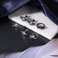 thumbnail image 3 of ZS 16G Silver Color Angel Stud Earring Insert Moonlight Stone Conch Cartilage Helix Piercing, 3 of 5