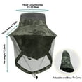 thumbnail image 2 of Mosquito Heat Net Sun Hat with Neck Flap, UPF 50+ UV Protection Safari Cap Wide Brim Fishing Hiking Hat for Men Women, Camouflage Green, 2 of 7