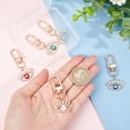 thumbnail image 3 of 5 Pcs Keychain 5 Colors Light Gold Clasp Charm Alloy Good Luck Keychain with Rhinestone, 3 of 4