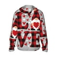 thumbnail image 3 of Fotbe Buffalo Plaid Love And Gnome Men's Women's UPF 50+ Sun Protection Jacket Hooded Cooling Shirt with Pockets Hiking Outdoor Performance-Medium, 3 of 9
