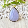 thumbnail image 2 of Blue Lace Agate Ring , Gemstone Ring, Statement Handcrafted Ring. made In 925 Sterling Silver. Boho Ring, Stone Ring, Boho Jewelry Gift Her., 2 of 3