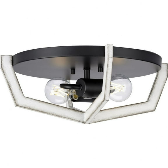 P350224-31M-Progress Lighting-Galloway - 2 Light Flush Mount In Modern Farmhouse Style-5.5 Inches Tall and 15 Inches Wide-Matte Black Finish