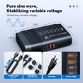thumbnail image 4 of DOACE Convertidor de Voltaje de Onda Senoidal Pura 500W 220V a 110V, 4 of 7