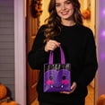 thumbnail image 5 of Halloween Treat Bags,Reusable Goodie Gift Bags With Handles For Trick Or Treat Candy And Party Favors,Character Print Tote Bags For Classroom Costume Party October Holiday Supplies And Decor(purple), 5 of 6