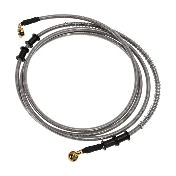 Manguera de aceite de freno de embrague para motocicleta de 250 cm, trenzado de nailon y acero inoxidable, tono plateado