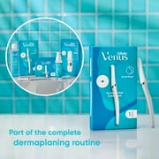 Venus Female Facial Razor for Women, Exfoliating Dermaplaning Tool for Face, Manual Razor, Handle + 2 Razor Blade Refills, Silver