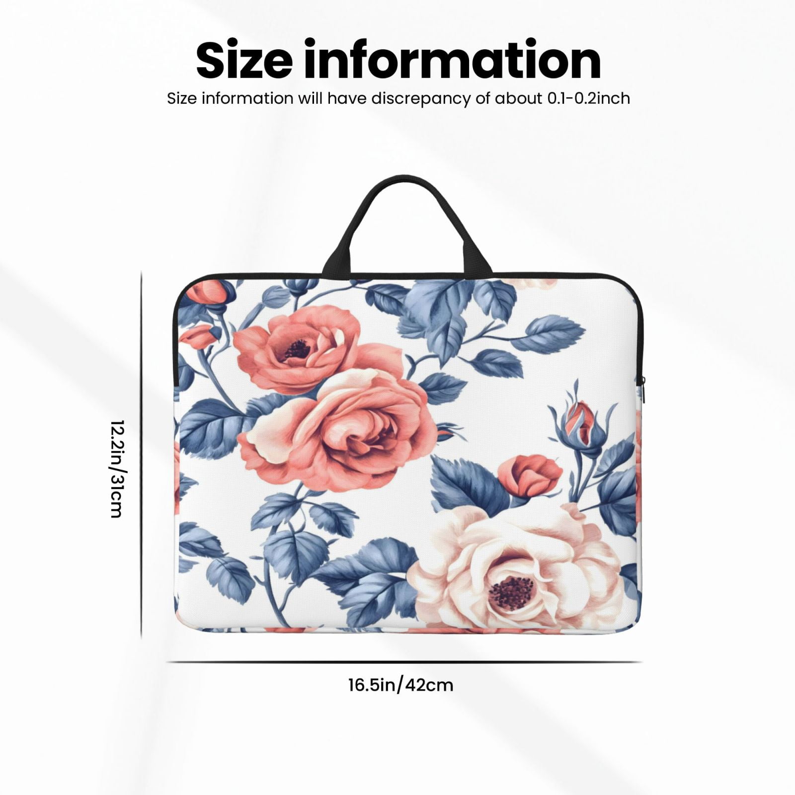 Laptop Sleeve Bag For Women Men 14inch Waterproof Durable Protective Computer Carrying Cover Handle Laptop Case Bag Flowers (9)