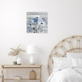 thumbnail image 3 of Farmhouse Blue Floral Wall Art for Living Room, Blue and White Flower Butterfly on Rustic Wood Canvas Wall Art Plant Framed Wall Art for Bathroom Bedroom Decor Ready to Hang,12L X 12W Inches, 3 of 6