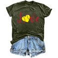 thumbnail image 1 of Mujeres Impreso Casual Top, Manga Corta Crew Cuello Blusa para la Primavera Y el Verano Desgaste, Ligero Imitación Algodón Moda Tee, 1 of 2