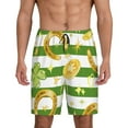 thumbnail image 2 of Rocae Watercolor St Patrick Day for Men's Soft Sleep Pajama Shorts, Waistband and Pockets, 2 of 9