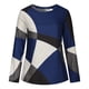 thumbnail image 5 of Puntoco Mujer Casual Cuello Redondo Manga Larga Impreso Camisa Suelta Blusa tops Puntoco Puntoco-819, 5 of 8