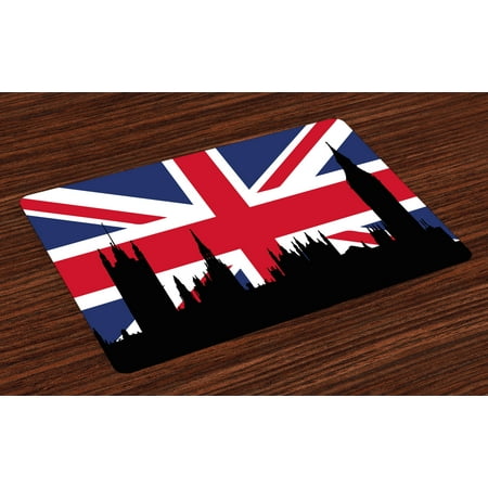 Union Jack Placemats Set Of 4 Houses Of The Parliament Silhouette