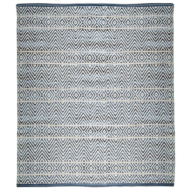 Fabstyles Herringbone Cotton Flat Weave Area Rug for Living Room, Hallway, Patio