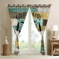 thumbnail image 4 of Camping Curtains & Drapes,Camper Themed Blackout Curtains Camper Decor,RV Travel Car Camping Window Curtains,Sketch Drawing Wood Vintage Window Treatments Teal Brown, 4 of 6