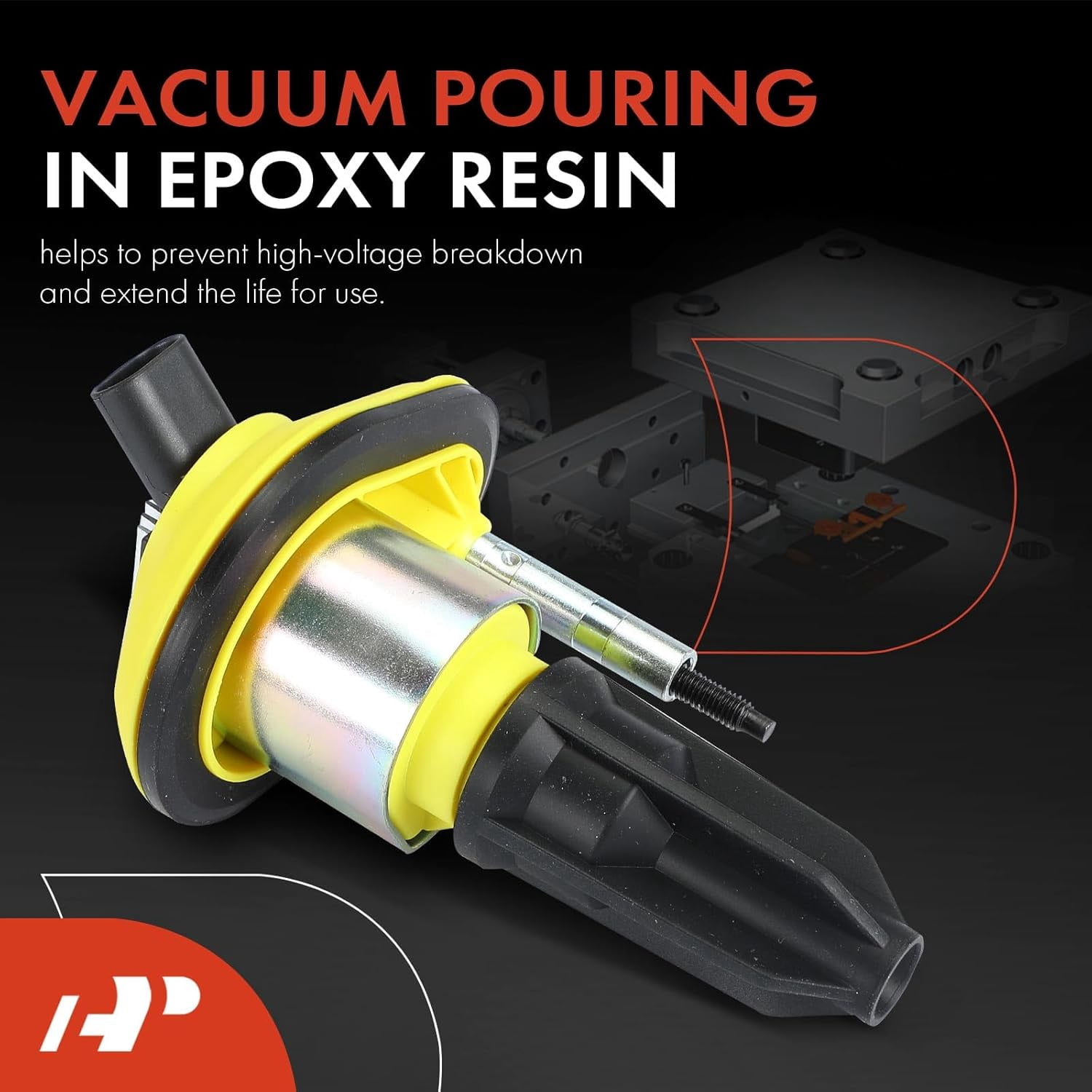 A-Premium (Yellow) Engine Ignition Coil Pack Compatible with Chevrolet Trailblazer, Trailblazer EXT & GMC Envoy, Envoy XL & Buick Rainier & Isuzu Ascender & Oldsmobile Bravada & Saab 9-7x, 6-PC Set