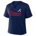 thumbnail image 2 of Women's Fanatics Navy Atlanta Braves Fan Fave Stadium Slub Boxy T-Shirt, 2 of 5