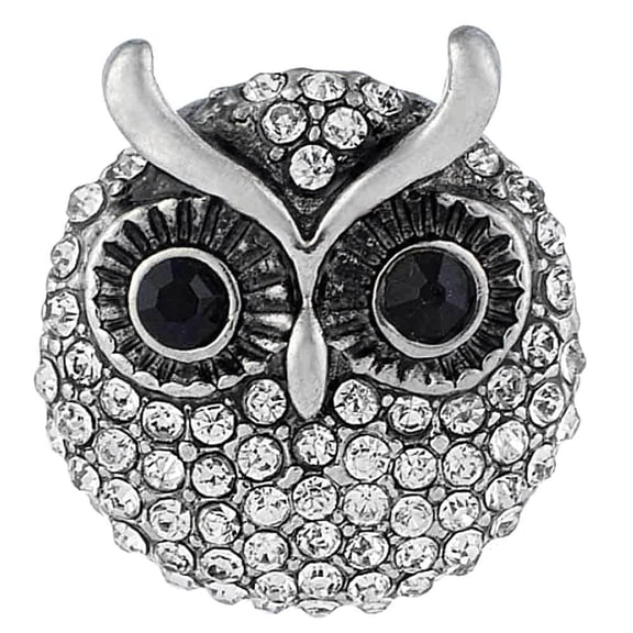 Snap Jewelry 18MM Owl Ginger Charm with Rhinestone Detailing for Interchangeable Accessories