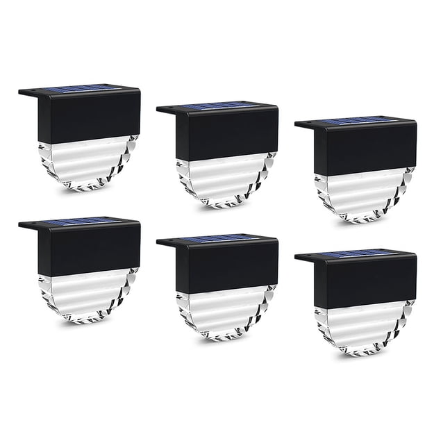 Luces solares impermeables Montaje en pared de valla Camino exterior Decorativo LED Jardín Conjunto de lámparas de porche delantero Accesorios para exteriores 6 piezas Scienceny HA009207-02B