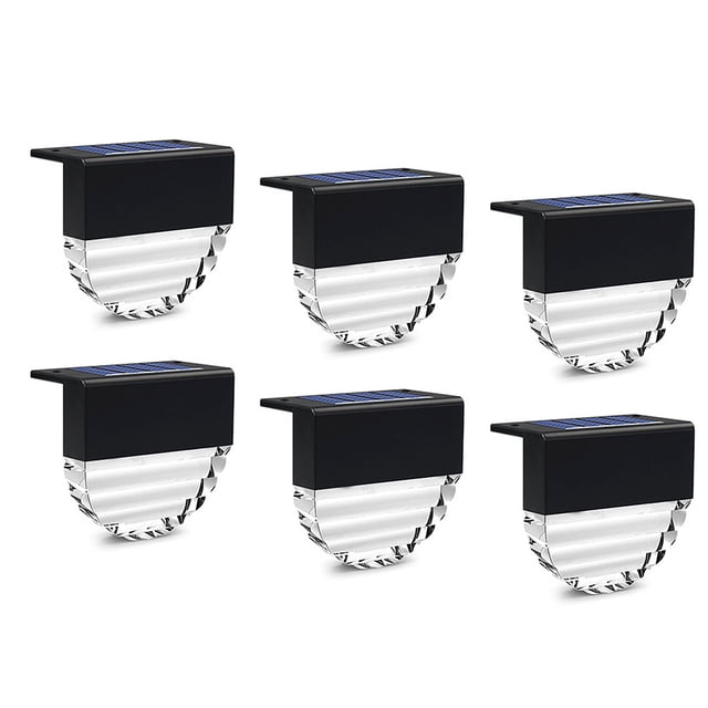 Luces solares impermeables Montaje en pared de valla Camino exterior Decorativo LED Jardín Conjunto de lámparas de porche delantero Accesorios para exteriores 6 piezas Methold HA009207-02B