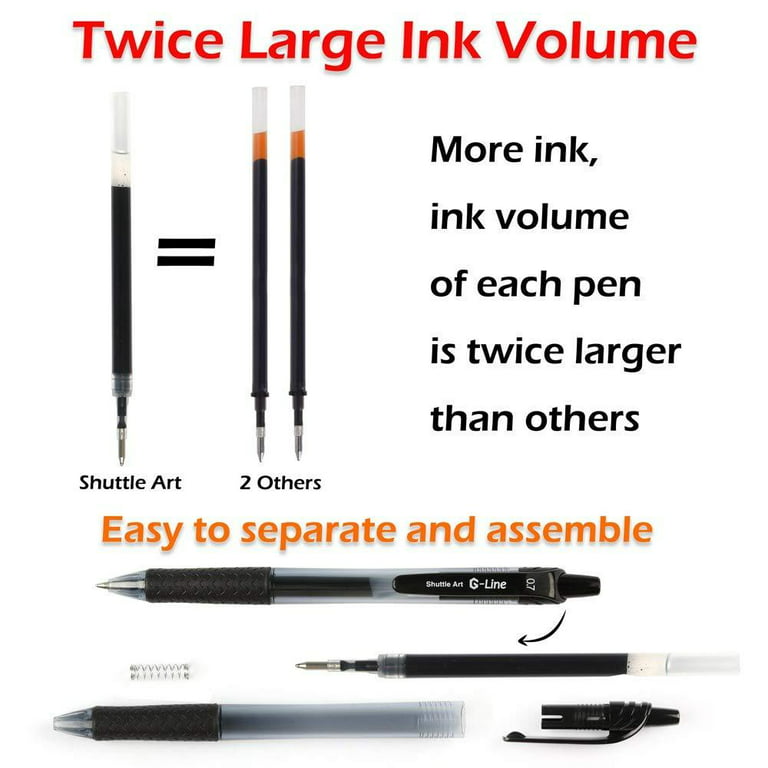 Gel Pens, Shuttle Art 180 Pack Gel Pens Set, 12 Assorted Colors