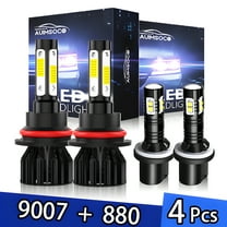 For Dodge Dakota 1997 1998 1999 2000 Led Headlight 9007 880 Hi/Lo Beam Fog Lights 4-Pack Combo 6000k Kit Cool White Lights 8000LM Plug-N-Play Canbus No Error