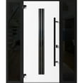 thumbnail image 6 of Front Exterior Prehung Steel Door / Ronex 1055 Teak / 2 Side Exterior Windows Sidelites/ Entry Metal Modern Painted W14+36+14" x H80" Right hand Inswing, 6 of 6