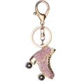 thumbnail image 1 of Cool Roller Skates Keyring,Glitter Rhinestone Keychain Charm Bag Pendant Car Key Decor Xmas Gift Pink, 1 of 4
