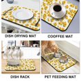 thumbnail image 4 of 2 Pack Washable Rubber Sunflower Cute Floral Dish Drying Mats for Kitchen Counter Home Large Coffee Bar Pad Accessories and Decor for Utensils Stemware (2pcs 18''x24''+19.5''x12''), 4 of 6