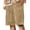 Khaki, variant on Corduroy Shorts for Men Casual Elastic Waist Drawstring Bermuda Shorts with Pockets, M