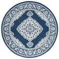 thumbnail image 3 of Madison Traditional 5' Round Navy and Cream Polypropylene Indoor Area Rug, 3 of 7