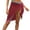 Dark Red, variant on Womens Beach Wrap Swimsuit Coverup Sheer Mesh Short Sarong Bikini Scarf Beach Skirt Summer Swimwear with Colorful Pompom