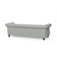 thumbnail image 5 of GDF Studio Adetokunbo Chesterfield Fabric Tufted 3 Seater Sofa with Nailhead Trim, Cloud Gray and Dark Brown, 5 of 10