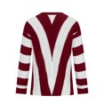 thumbnail image 5 of Timegard Sweaters for Women Striped V Neck Long Sleeve Color Block Pullover Fall Casual Loose Knit Tops, 5 of 7