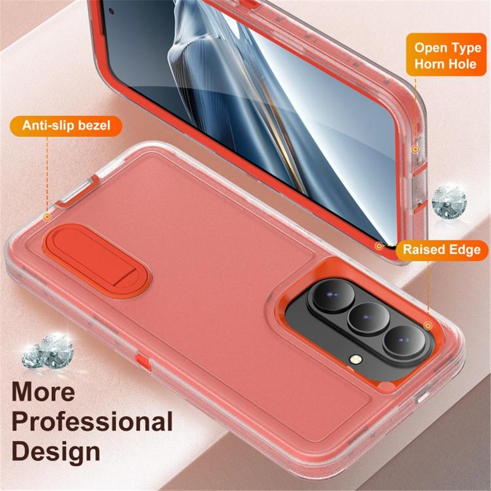 For Samsung Galaxy S26+ 5G 6.7" Phone Case with Built in Kickstand, Shockproof/Dustproof/Drop Proof Heavy Duty Military-Grade Rugged Protective Cover for Samsung Galaxy S26+ 5G,Orange