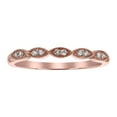 thumbnail image 3 of 14kt Rose Gold 1/14ct Diamonds Vintage Inspired Anniversary Wedding Band Ring, 3 of 4