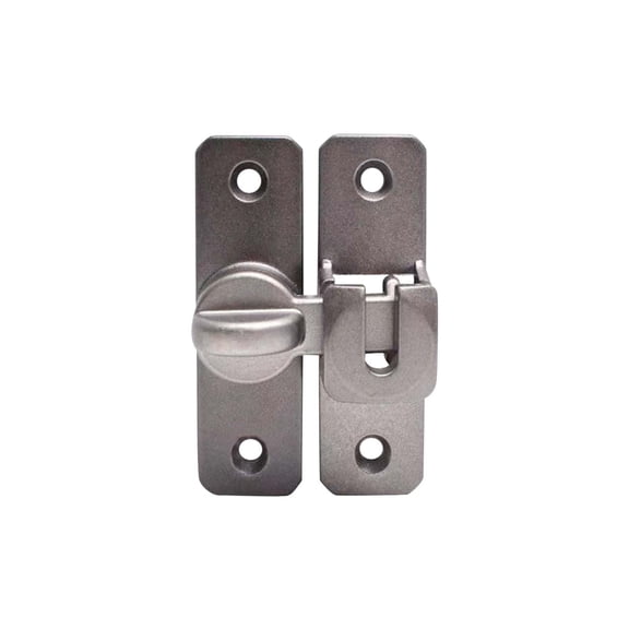 Barn Door Latch, 90 Degree Stainless Steel Bar Gate Latches Safety Door Lock, Flip Door Sliding Latch, Hasp Hook Bolt Lock Buckle for Bathroom, Window, Garden, Garage, Outdoor (Gray)