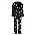 thumbnail image 5 of qolati Womens 2 Piece Pajama Sets Floral Print Long Sleeve Tops with Wide Legs Pants Sleepwear Matching Outfits Comfortable Soft Loungewear Pjs Suits, 5 of 5