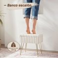 thumbnail image 3 of Una pieza de almacén de lujo de color Blanco con un diseño inspirado en Instagram, perfecto para una mesa de maquillaje de alta gama. Cuenta con patas de metal plegables y una superficie de pelusa, 3 of 17