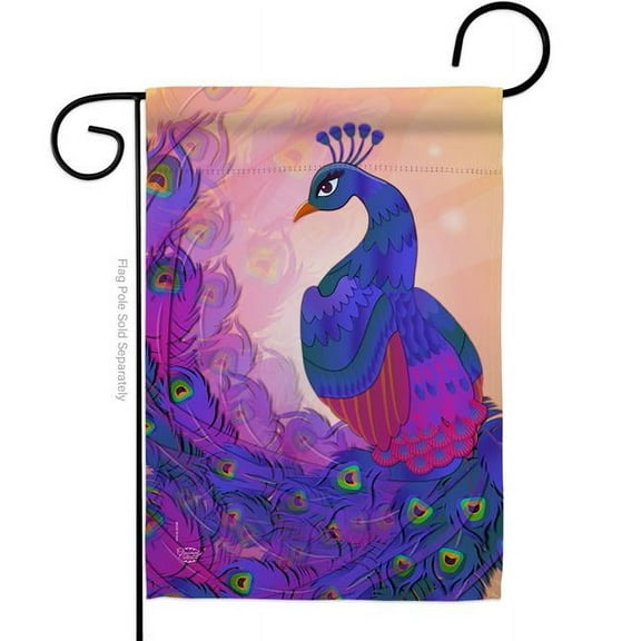 Ornament Collection G192123-BO Beautiful Peafowl Animals Bird 13 x 18.5 in. Double-Sided Decorative Vertical Garden Flags for House Decoration Banner Yard Gift