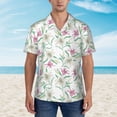 thumbnail image 4 of Daiia Lilies Flowers Hawaiian Shirt for Men Gentle Cotton Regular Short Sleeve Casual-X-Large, 4 of 9