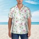 thumbnail image 2 of Balery Lilies Flowers Camisas hawaianas de manga corta para hombre, camisas playeras de corte holgado, camisas de vacaciones con botones,3X-Large, 2 of 7
