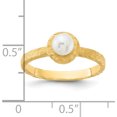 thumbnail image 5 of 14K Yellow Gold Brushed & Hammered 5-6Mm Rnd Wht Freshwater Cultured Pearl Ringsize 7 - Jbsp, 5 of 5