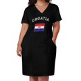 thumbnail image 2 of Croatia Croatian flag flag Loose Pocket Dress festival outfit women Women's summer long dress, 2 of 6