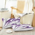 thumbnail image 4 of Throw Pillow Cases Pack of 2 Cozy Fleece Two-Tone Abstract Feather Decorative Cushion Covers for Couch Bed Sofa Farmhouse Decoration 12 X 20 Inches Purple Grey, 4 of 6