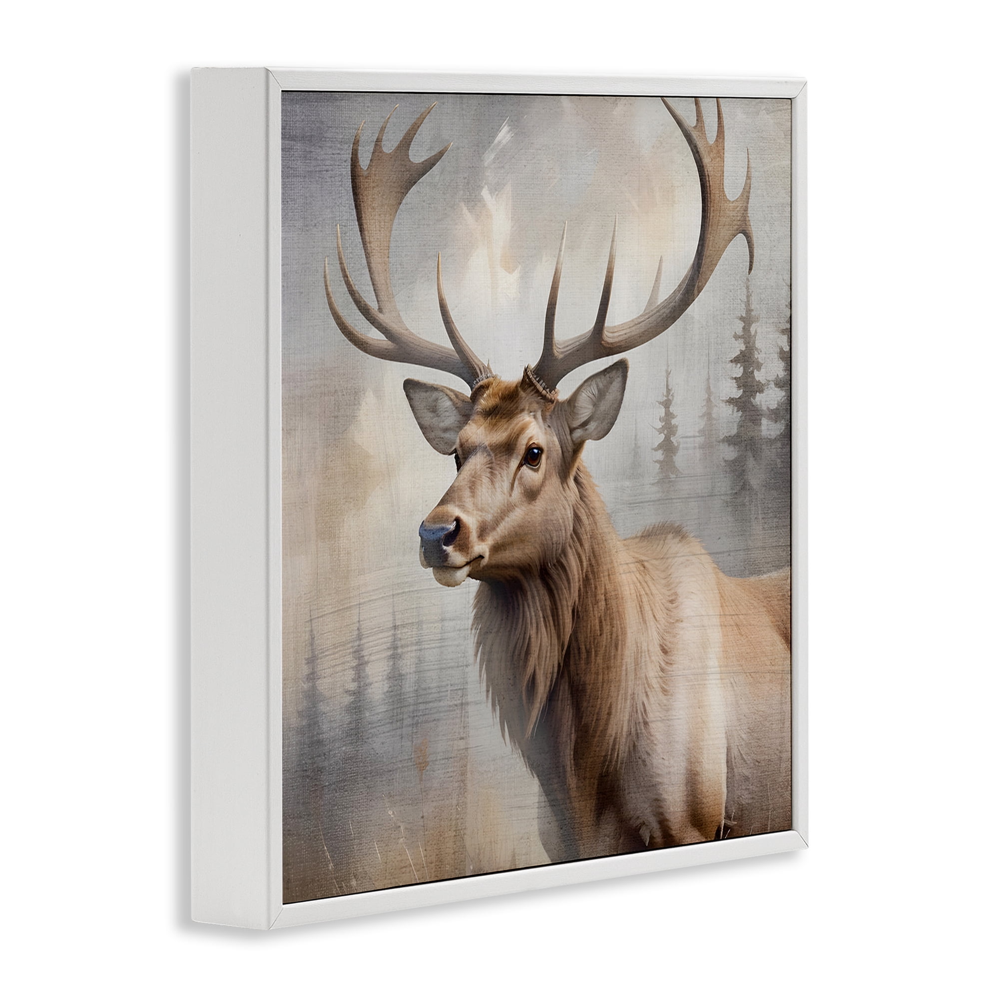 Stupell Industries Graceful Forest Stag White Framed Giclee Art, design by Susan Arnot