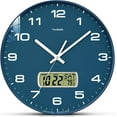 thumbnail image 1 of TIMESS 14" Reloj de Pared Analógico con Pantalla de Fecha, Reloj Moderno a Batería para Sala de Estar (Azul), 1 of 8