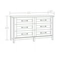 Better Homes & Gardens Modern Farmhouse 6 Drawer Dresser, Rustic White Finish