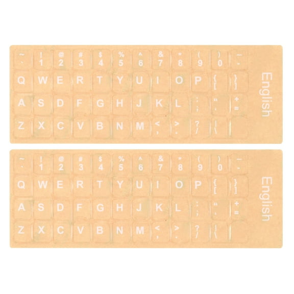 Uxcell English Keyboard Stickers Keyboard Replacement Cover Style 2, Clear Background White Lettering 2pcs