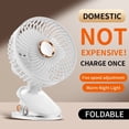 thumbnail image 2 of ICQOVD Desktop Fan Usb Desktop Fan Rechargeable Long Battery Portable Fan for Summer Outdoor Work Use, 2 of 8